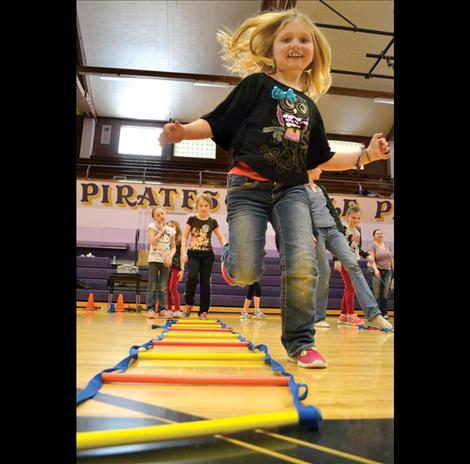 Sami Dolberry seems to have endless energy at the Jump Rope For Heart event at Linderman Gym.