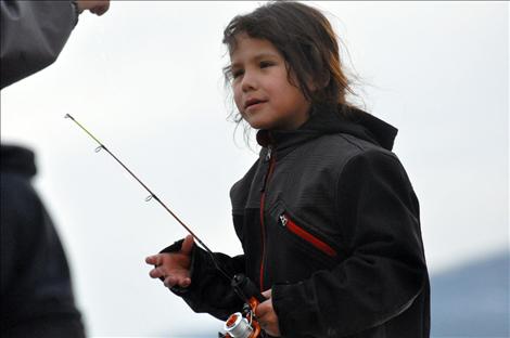 Masada Buffalo fishes for lake trout during Spring Mack Days on Flathead Lake.