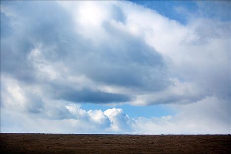 Blue skies offer respite from foggy and snowy days.