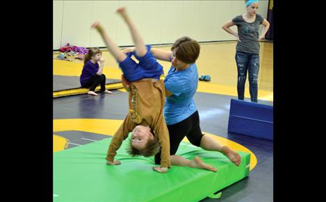 Kindergartener Lex Avison said the gymnastics session was the most fun he had all day.
