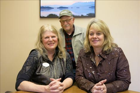 Carole Tibbles, Tom Tibbles and Kathy Crockett, from left, are ready to serve buyers and sellers at Clearwater Montana Properties on Main Street in Polson.