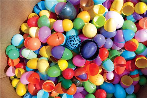 Plastic eggs were recycled in Ronan for next year's hunt.