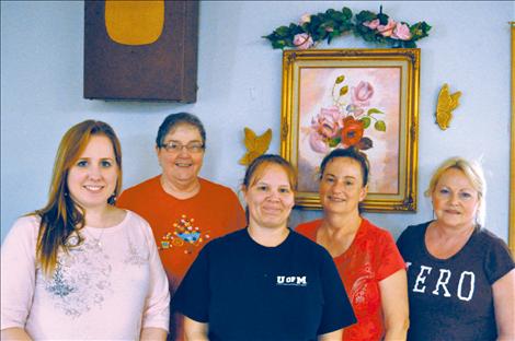 Ronan Senior Citizen’s Center employees include Andrea Lohf, Lynette Corum, Linda Schoon, Brandie Dillard, and Kim Bauer.