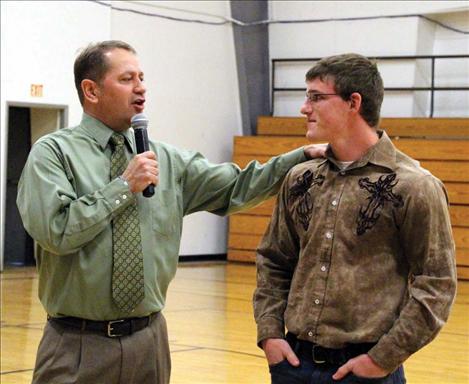 Charlo Athletic Director Thom Peck and Jacen Peterson