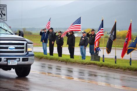 A group of local veterans saluted veterans headed for the Run For The Wall Friday morning as the caravan entered Ronan.