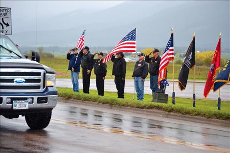 A group of local veterans saluted veterans headed for the Run For The Wall Friday morning as the caravan entered Ronan.