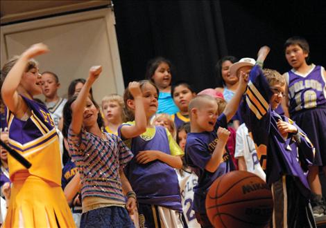 Linderman second graders belt out a song during their play “Cinder Elly” during the first week of June.
