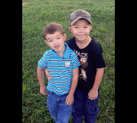 Tyler Conover, left, is  pictured with his older brother Levi before the life-changing accident.