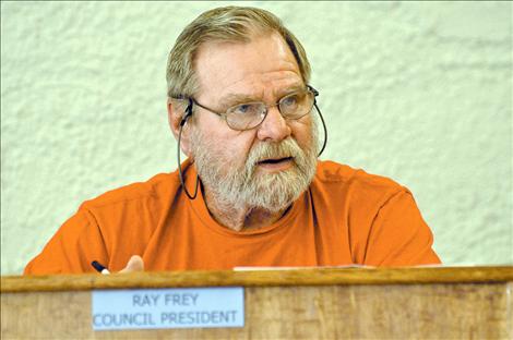 St. Ignatius Town Councilmember Ray Frey addresses police concerns.