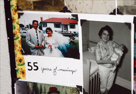 Pat and Larry Anderson smile on their wedding day 55 years ago.