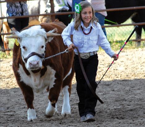 Megan Evelo leads Harley in the junior showmanship.