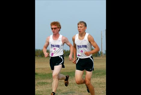 Jimmy Bjorge, left, paces teammate Tel Motichka