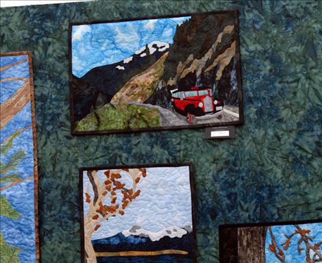 Landscape quilts of Glacier National Park scenes made by Monique Kleinhans are available at the Sandpiper Art Festival.