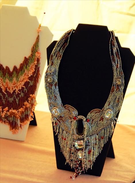 Beads and stones of many colors go into Janice Brooks’ work.