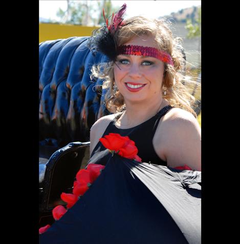 Kelly Jensen parades as a 1920s flapper.