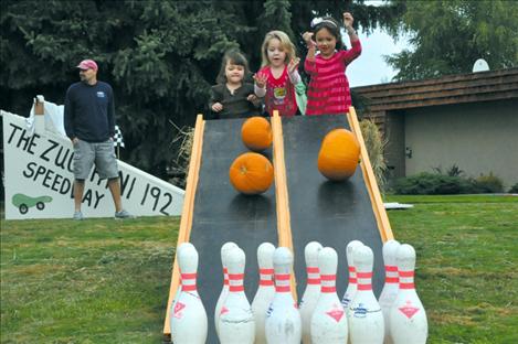 Pumpkin bowling at Harvest Fest