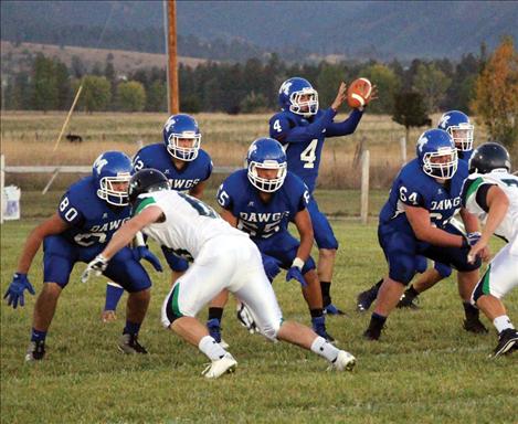 Bulldog quarterback Nick Durglo prepares to execute a play at Saturday’s Homecoming game.