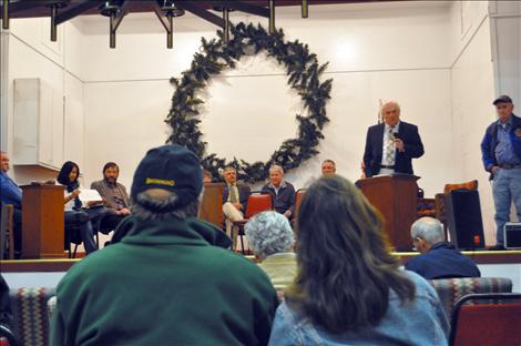 Megan Strickland/Valley Journal The Round Butte Grange hosted a political forum for people to come and meet candidates for local and state office on Oct. 17. Candidates for justice of the peace, state House and Senate districts and public service commissioner turned out for a lively discussion.