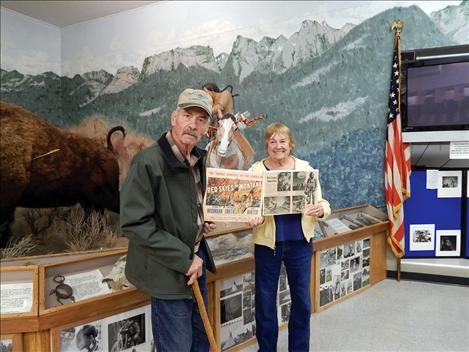 Hal Samsel, a longtime smoke jumper, stands with wife Betty at the recent program held at the Museum of America Museum.