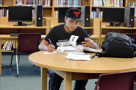 Zach Felsman, 18, studies for a test a week after he voted for the first time in the General Election.