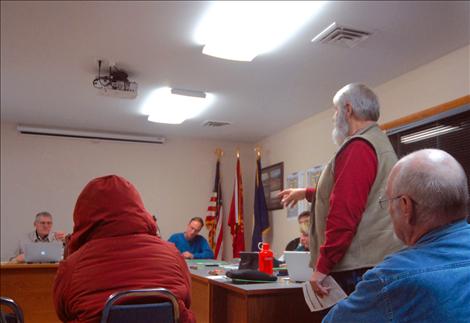 Polson district bus driver Chris Dawson speaks to the Polson school board about safety issues on bus routes