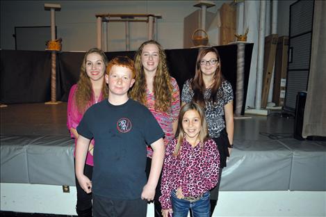 Madison Savage, Kyla Kirsch, Hailey Whiting-Yeo, Colt Hovet and Megan Evelo are winners of the Charlo Schools’ Talent Show. 