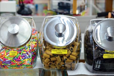 A variety of black licorice flavors includes one named “human dog treats.”