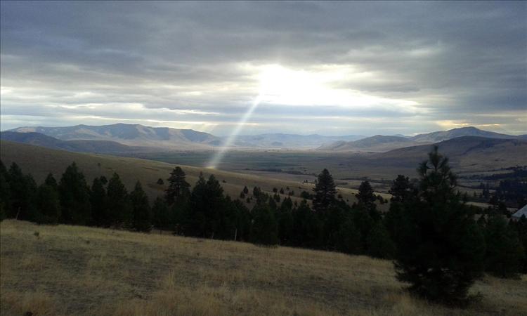 A ray of sunshine breaks through the clouds on a recent autumn afternoon.