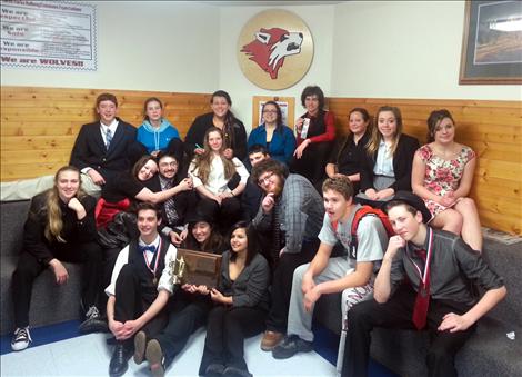 Competitors in Ronan High School speech and debate team include, front row from left, Ryan Dresen, Jessie Lewis and Samantha Friedlander. Middle row, from left, are Julia Matkovich, Bria Waldron, Alejandro Segura, Katlynn Deneault, Troy Barney, Eli Carey, Kail Cheff and Roman Hall. Back row from left are Jacob Dresen, Samantha Metzger, Jenna Janssen, Camas Whitworth, Daniel Koehler, Jenaya Burns, Drew Davis and Heather Pospishil.