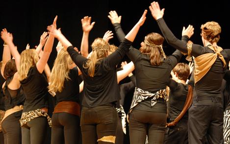 Berl Tiskus/Valley Journal Polson High School choirs sang Broadway tunes, including a medley from “The Lion King.”