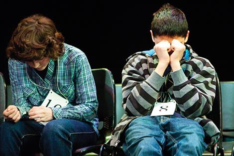 Kylee Wells, St. Ignatius eighth grader, left, took second place and David Castillo, a Polson seventh grader, placed third.