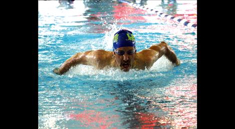 Matt Seeley competes in the 400 yard IM. Seeley finished with a 5:51.25 time in the event which helped the Lake Monsters to an overall team bronze.