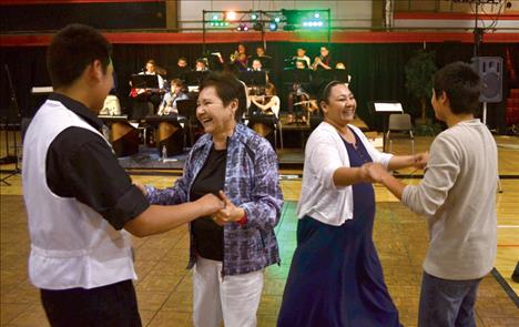 Linda Sappington/Valley Journal Families dance at the Ronan Jazz Band Dinner Dance held at the Ronan High School gym.