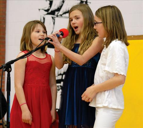 Adison Carlson plays her violin in the Linderman Elementary School Talent Show. 