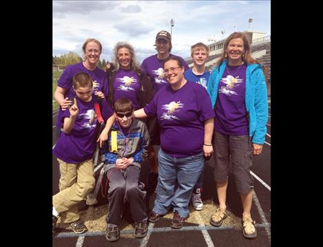 Participants and helpers with the Special Olympics Regional Games include, front from left, Martin Schlensker, Cody Merritt, Dana Innerbichler and Kim Schmidt; back, from left, are Mel Butler, Laurie Martinez, Kent Luetzen, Christopher David. 