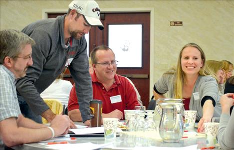 Linda Sappington/Valley Journal Workshop participants collaborate on an exercise during the leadership event held April 24.