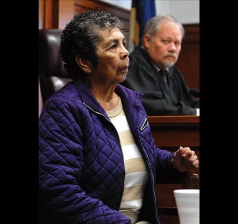 Edith Enoch, John Pierre’s grandmother, speaks at the sentencing of his killer