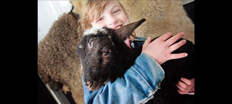 Lina Sturman cuddles a lamb named Star during Ag Days.