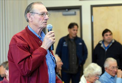 Sen. Verdell Jackson, R-Senate District 5, questions the negotiating teams during the water rights meeting on Oct. 24.  Jackson’s questions dealt with off-reservation water. 