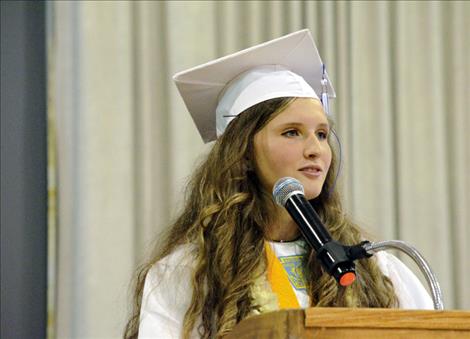 Lindsay Johnson delivers the valedictory address.