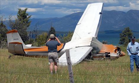 A pilot landed his plane in a field northwest of Polson after the engine failed Friday, June 19.