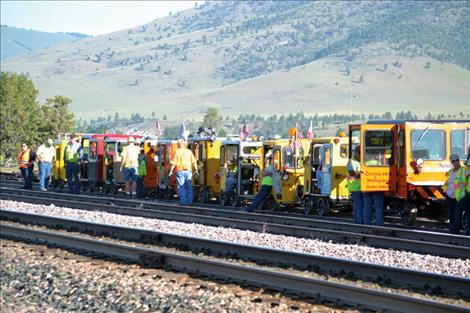 Railcar owners await the start of the Pines to Prairie" Montana tour June 9.