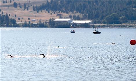 Calm water and sunshine made for excellent swimming conditions Sunday morning.