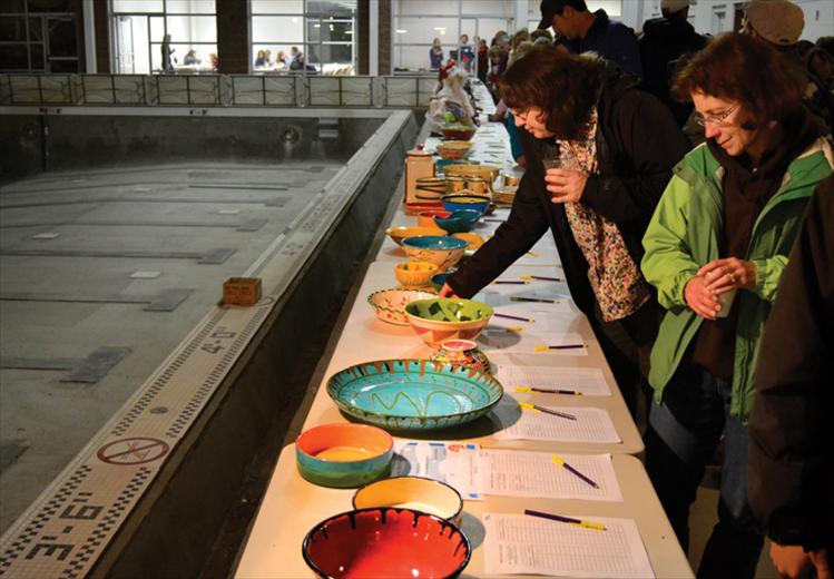 Silent auction items included platters painted by local artists and a plethora of quality items, all lined up around the empty pool inside the Mission Valley Aquatic Center in Polson. All the proceeds from the dinner, donations, silent and live auction totaled roughly $115,000, according to project director Tana Seeley.