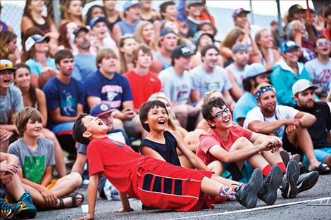  Spectators enjoy the show at Hoopfest. 