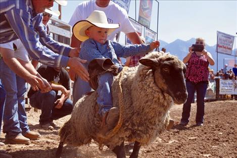 Sheep rider Brennan Harris