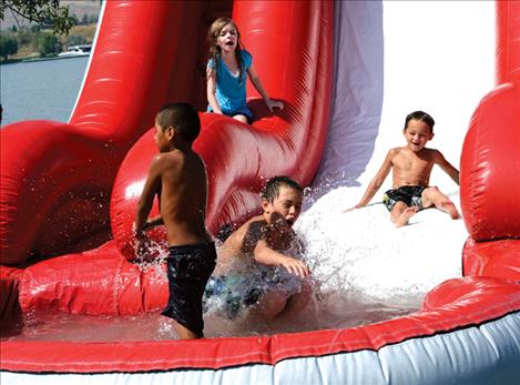 Kids play at the Polson Rotary Club’s Chili Cook-off. 