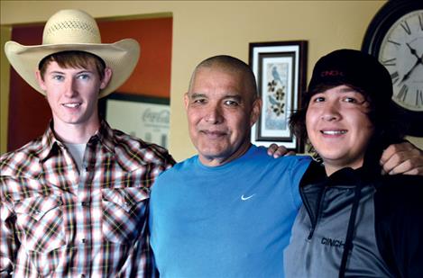 Payton Fitzpatrick, Will Cleveland and David Cleveland hang out at the Cleveland’s house.