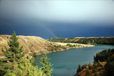 The Flathead River snakes its way to the Kerr Dam.