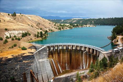 By late summer, only a few gates allow water through, but in the spring, the dam is a glorious gush of clean water as lochs open to  accomodate snowmelt. 